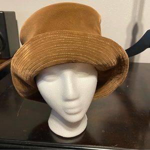 Vintage Valerie Modes brown velvet bucket hat
